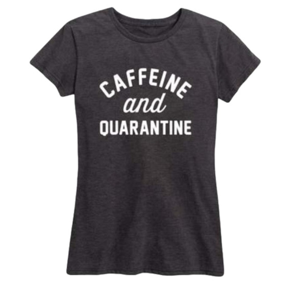 𝅺caffeine and Quarantine short sleeved T-shirt sz M - Picture 1 of 3